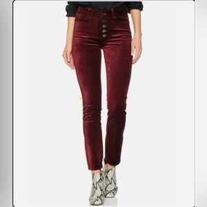 PAIGE Burgundy Ankle Cropped Pants